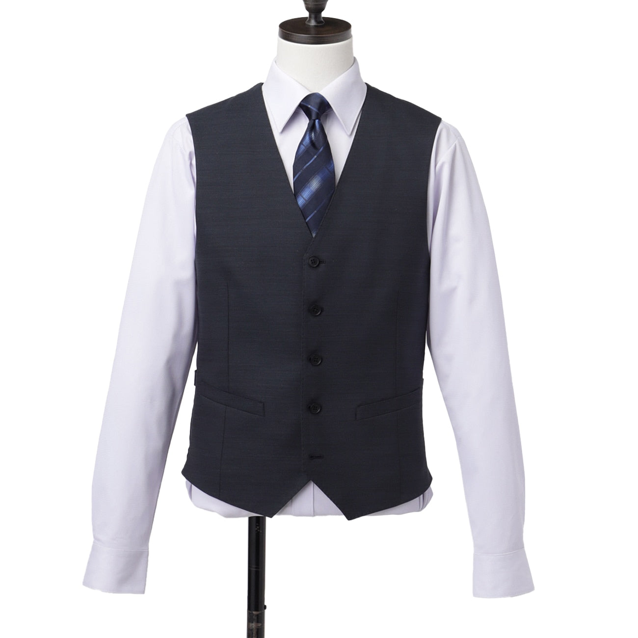 Three-piece Comfortable Slim Fit Suit - Navy_04