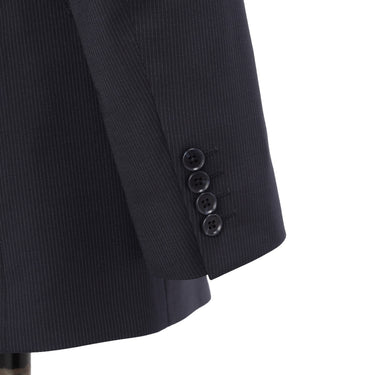 Two-pants Washable Stripe British Slim Fit Suit - Navy_05