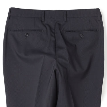 Two-pants Washable Stripe British Slim Fit Suit - Navy_10