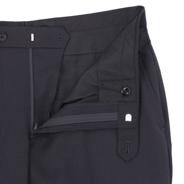 Two-pants Washable Stripe British Slim Fit Suit - Navy_11