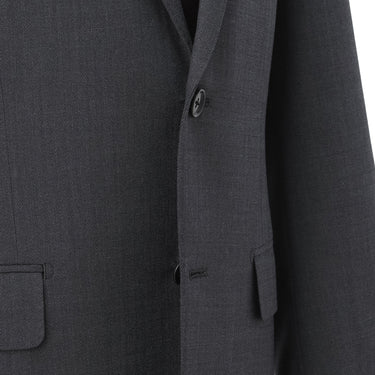 Two-pants Washable Wool Blend Gray Herringbone British Slim Suit_06