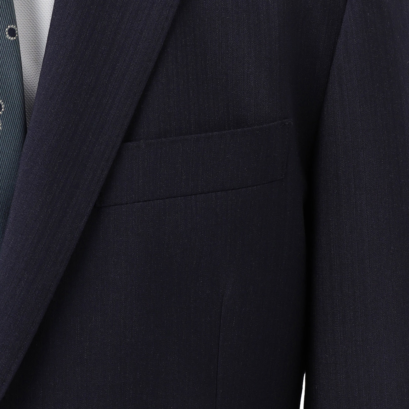 可水洗阴影 Stripe British Slim Fit Suit -深蓝