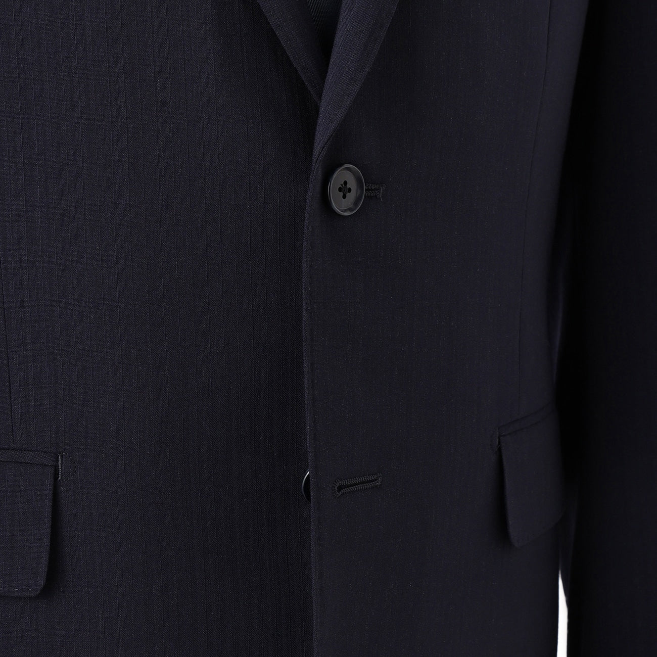 可水洗阴影 Stripe British Slim Fit Suit -深蓝