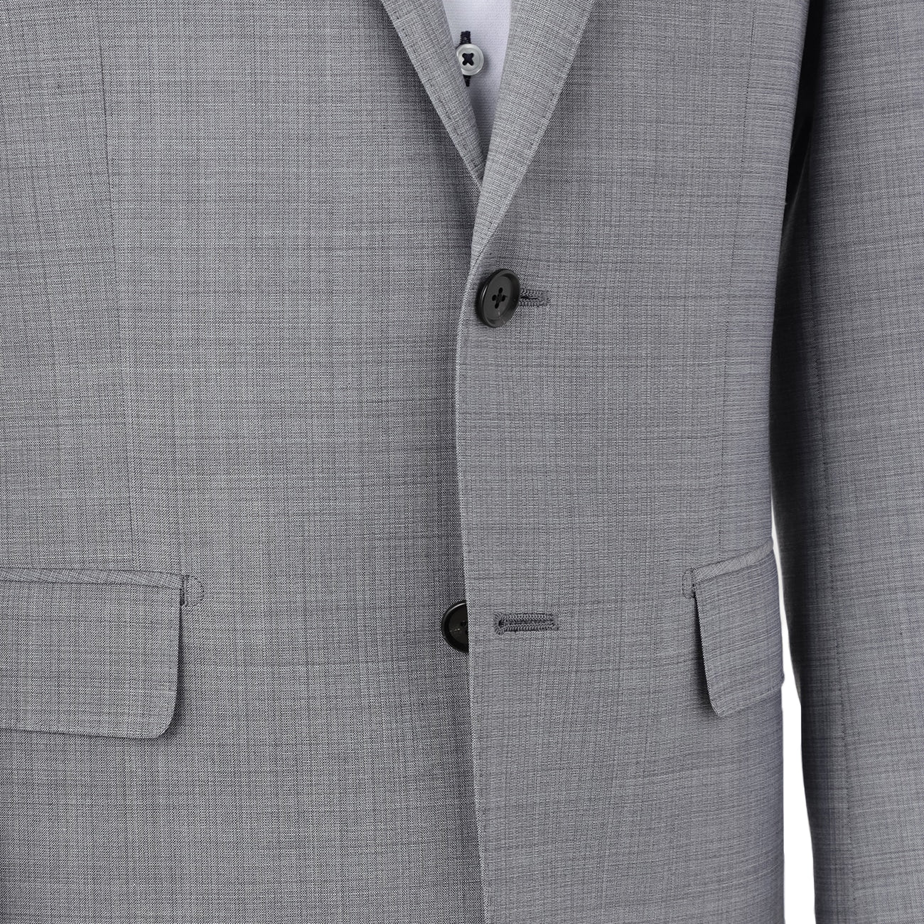 Aircool Two-pants Washable Check British Slim Fit Suit - Light Gray_04