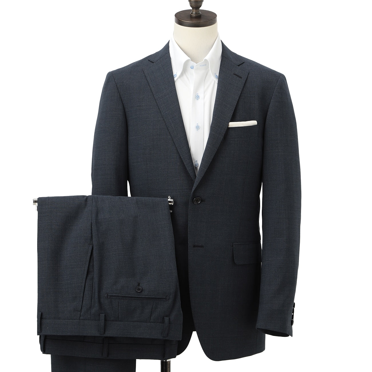Aircool Two-pants Washable British Slim Fit Suit - Blue_01