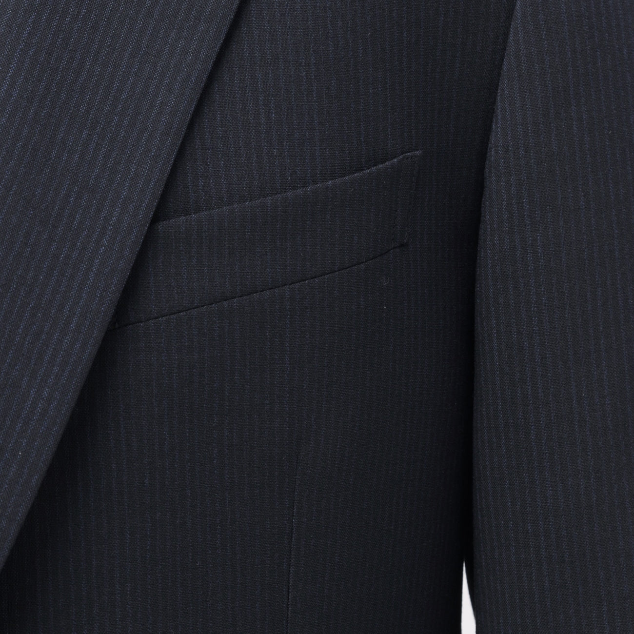 Two-pants Washable Wool Blend Stripe Suit - Navy_03