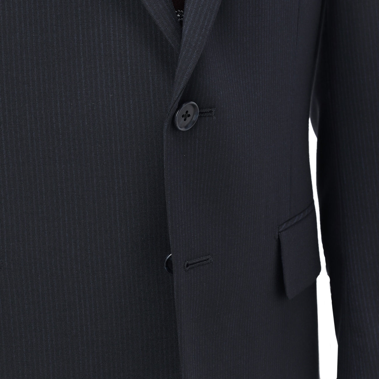 Two-pants Washable Wool Blend Stripe Suit - Navy_04