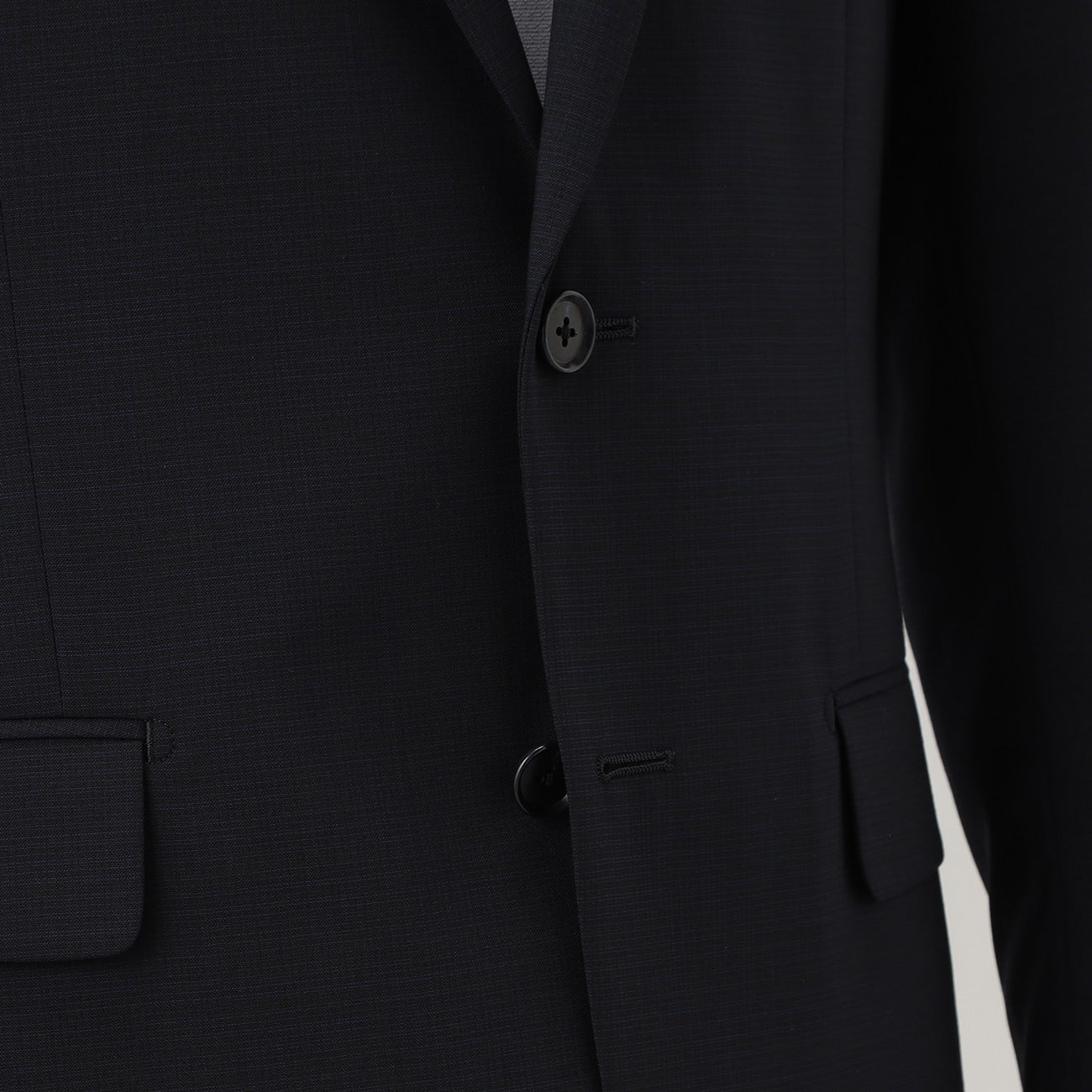 Aircool Two-pants Washable Check Suit - Navy_04