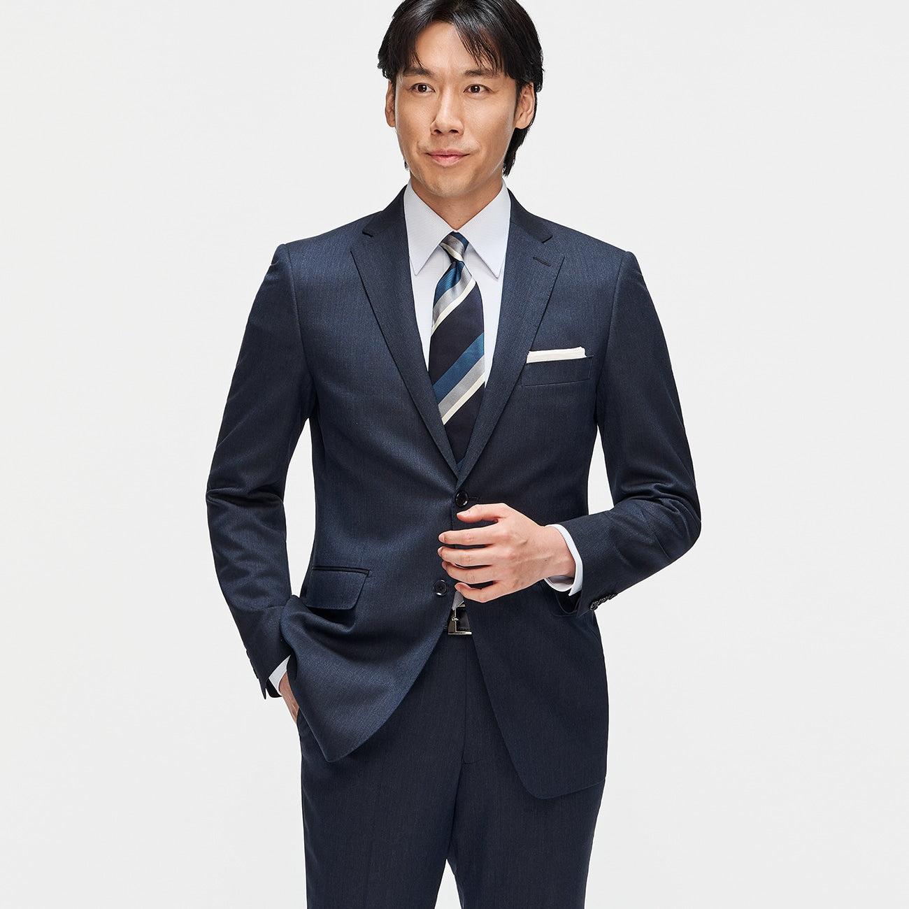 2-Pants可机洗 羊毛混纺 套装 -深蓝