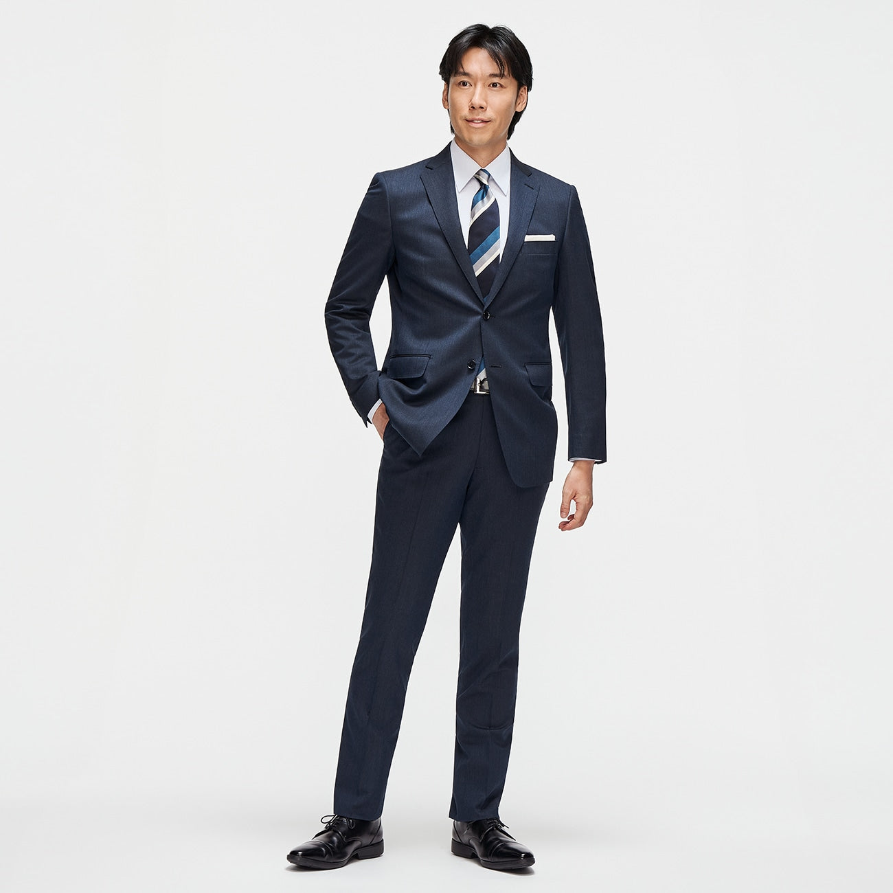 2-Pants可机洗 羊毛混纺 套装 -深蓝