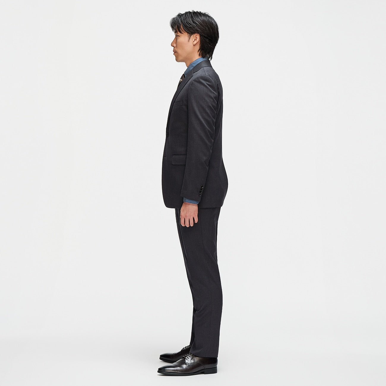 2-Pants可机洗 羊毛混纺 Micro Check Suit -浓灰 灰