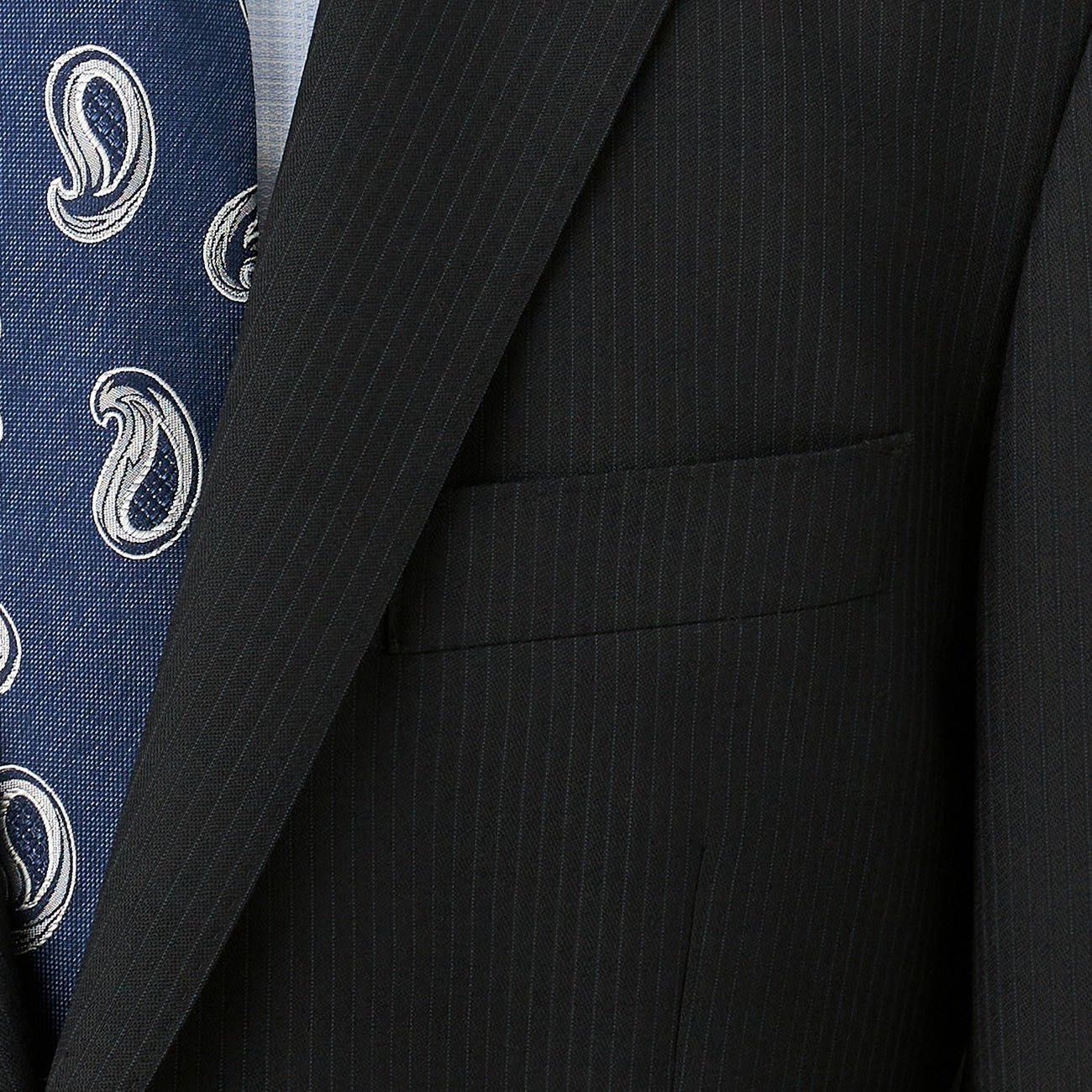 2-Pants可机洗 羊毛混纺 条纹套装 - Black_03