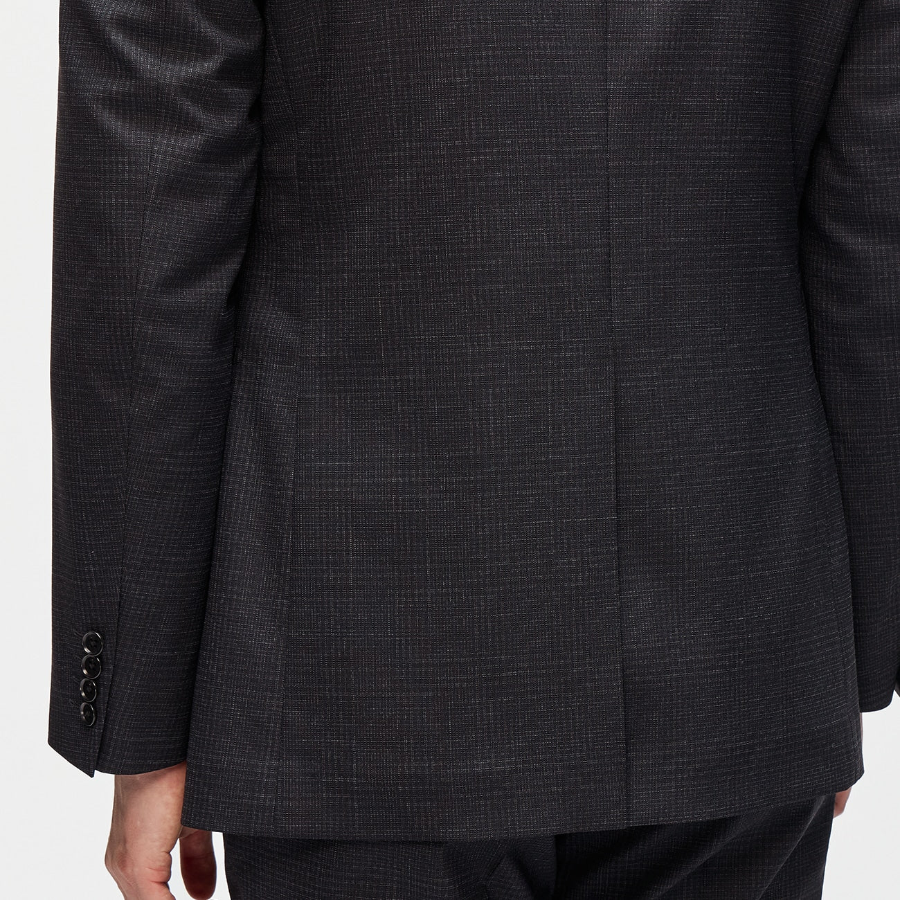 可機洗 Glen-plaid Slim Fit Suit -濃灰 灰