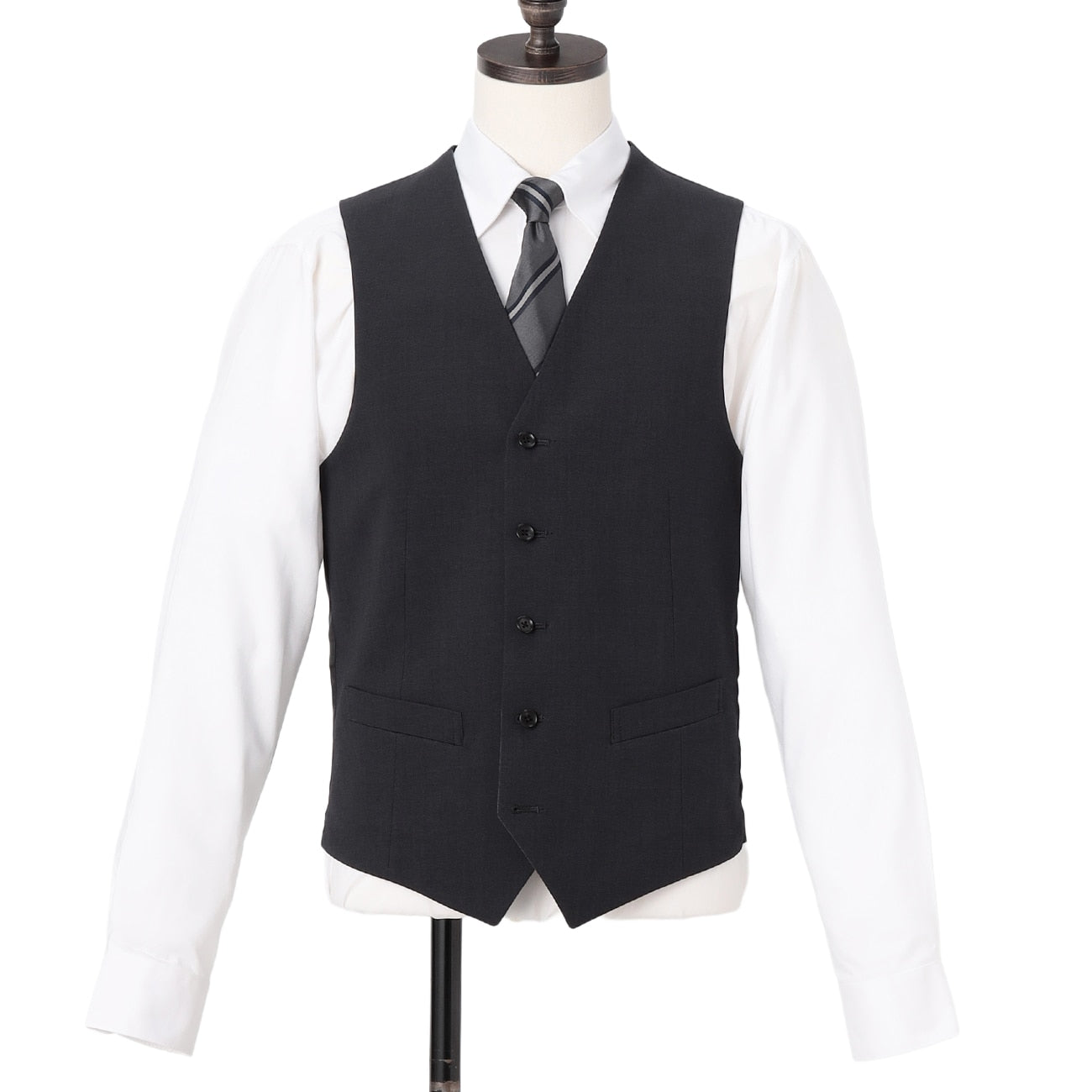 Washable Pinhead 3-piece Suit - Gray _03