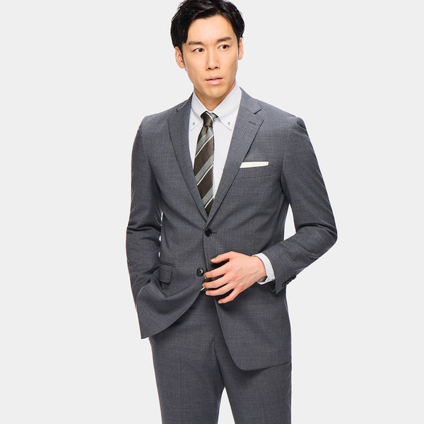 スーツ SAMUEL GUI YANG LEE TROUSER DOVE GREY SUPER Aircool Washable Slim Fit Shadow Stripe 2-Pant Suit - Gray