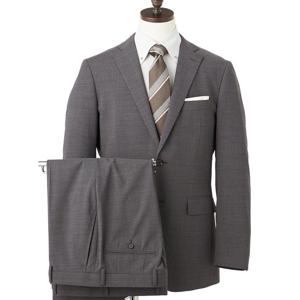 SUPER Aircool Washable Slim Fit Shadow Stripe 2-Pant Suit - Gray