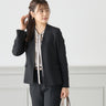 2-way Stretch Navy Blue Collarless Jacket_01