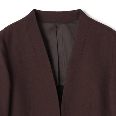 2-way Stretch Brown Collarless Jacket_06