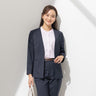 Linen-like Collarless Jacket - Navy_01