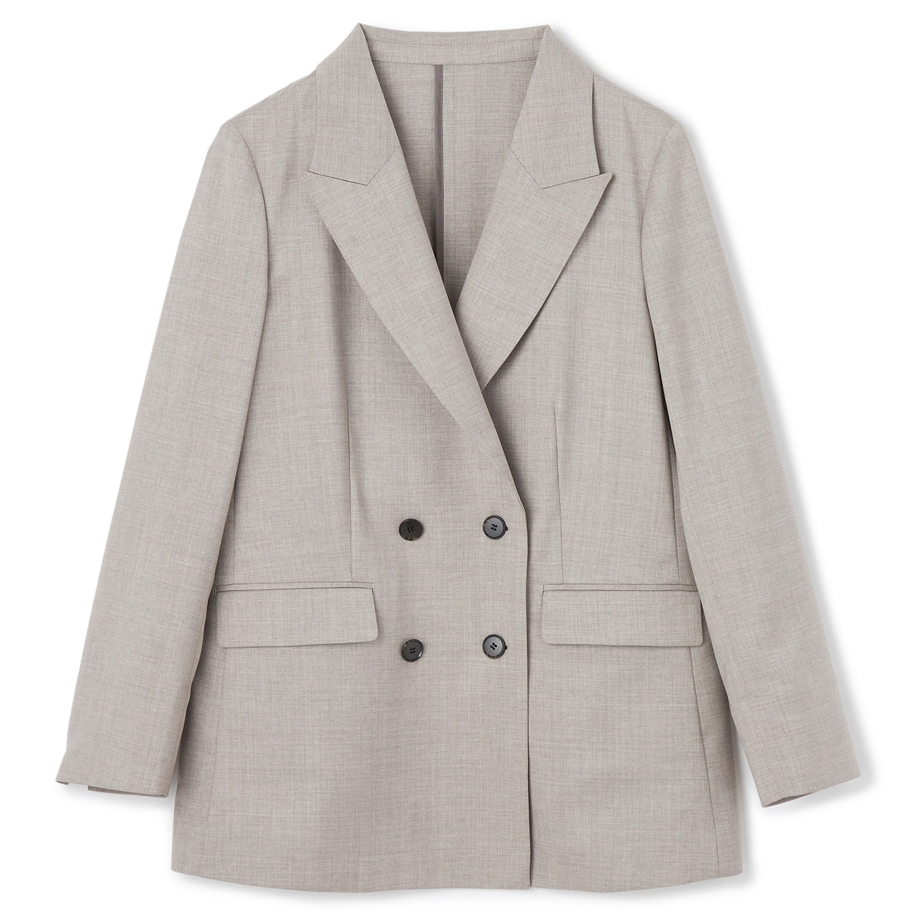 Linen-like Double Breasted Jacket - Beige_04