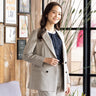 Linen-like Double Breasted Jacket - Beige_01
