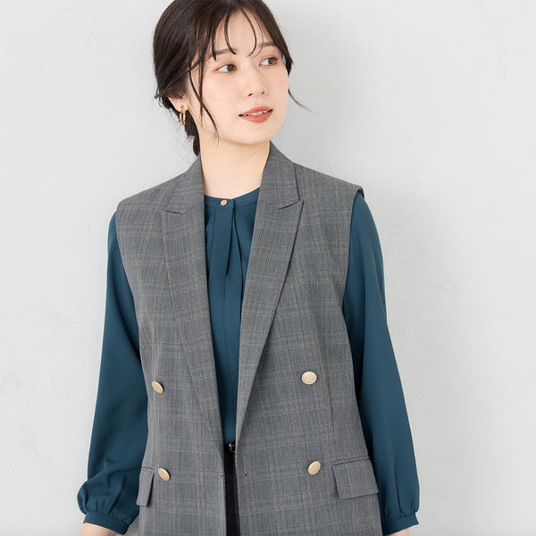 Light Stretch Double Breasted Vest - Gray [A02_9255V04] | AOKI GLOBAL