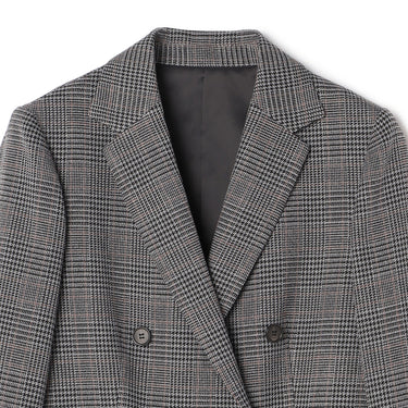 Tweed Stretch Black and White Check Double Jacket_10