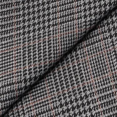 Tweed Stretch Black and White Check Double Jacket_15