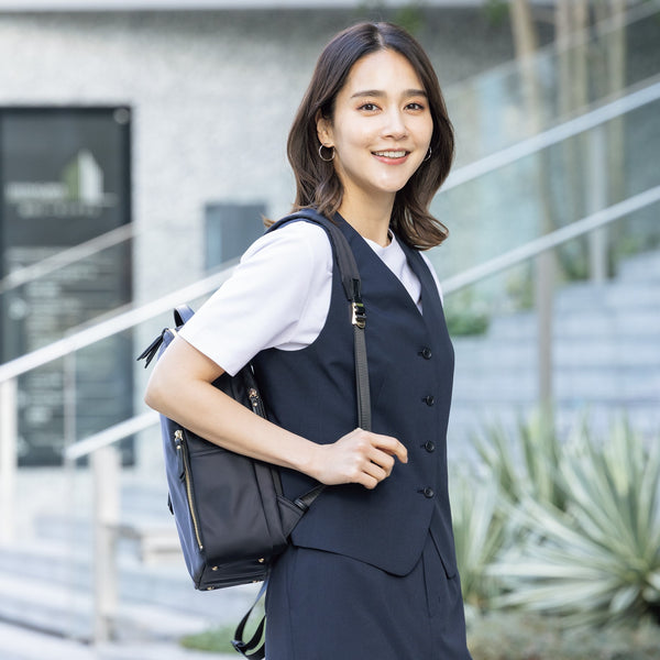 RIRANCHA Stretch Vest - Navy [A02_G251L338] | AOKI GLOBAL