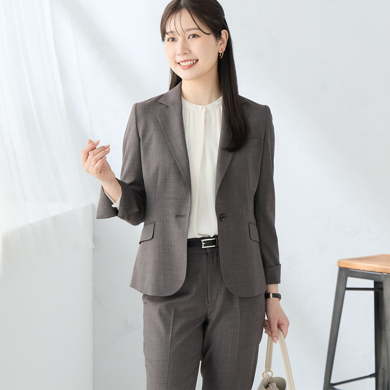 可机洗 Tailored外套 - Brown_01