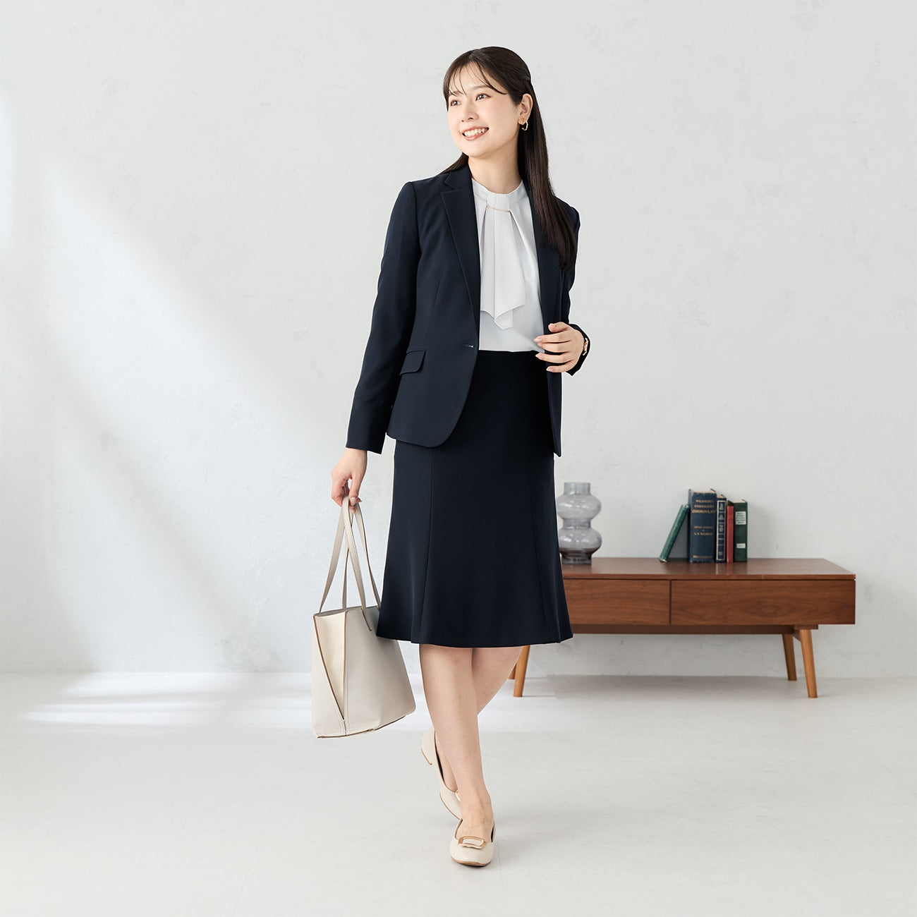 Powdery Stretch Tailored外套 -深蓝