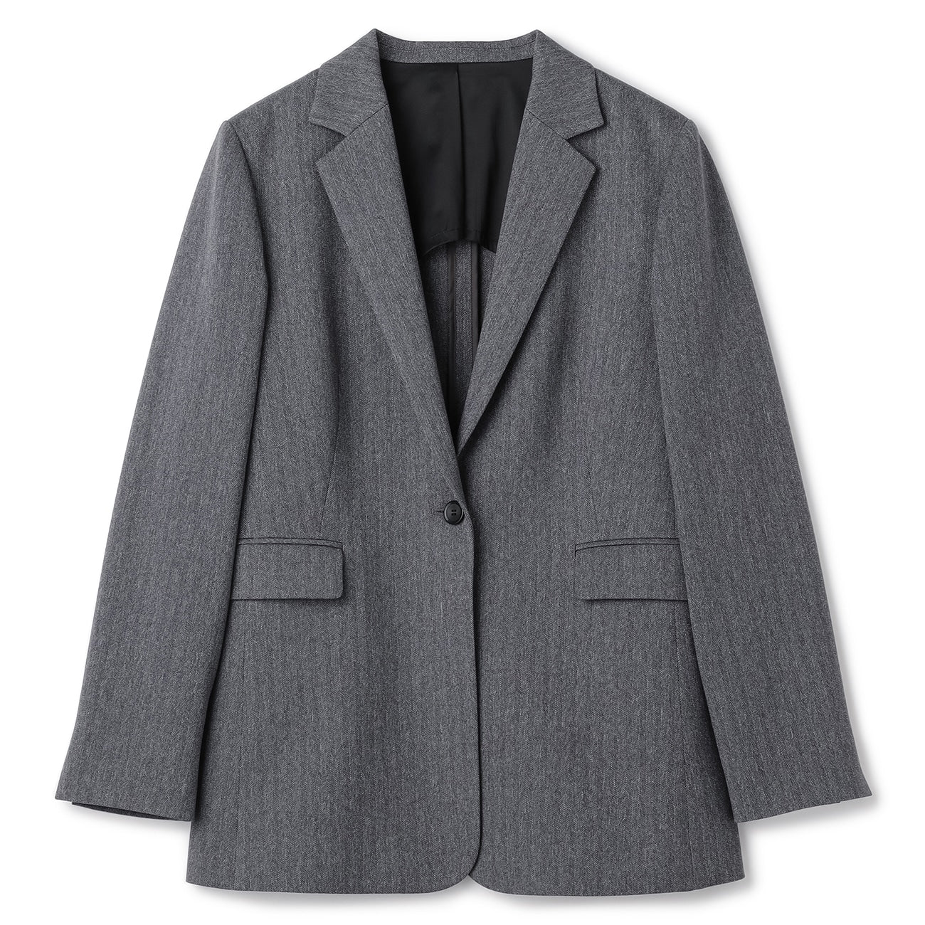 Tweed-Like鱼骨纹 Tailored外套 -灰