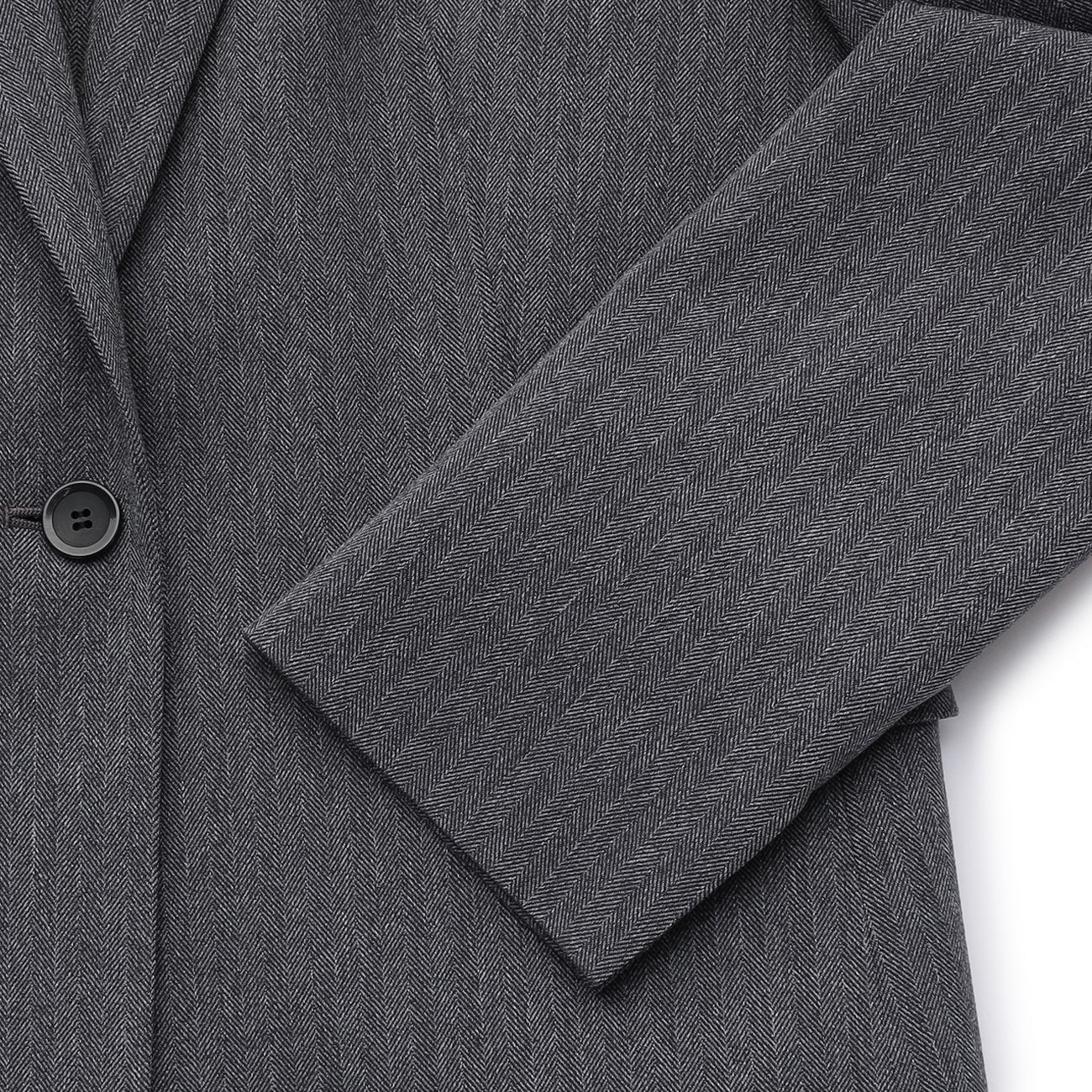 Tweed-Like鱼骨纹 Tailored外套 -灰