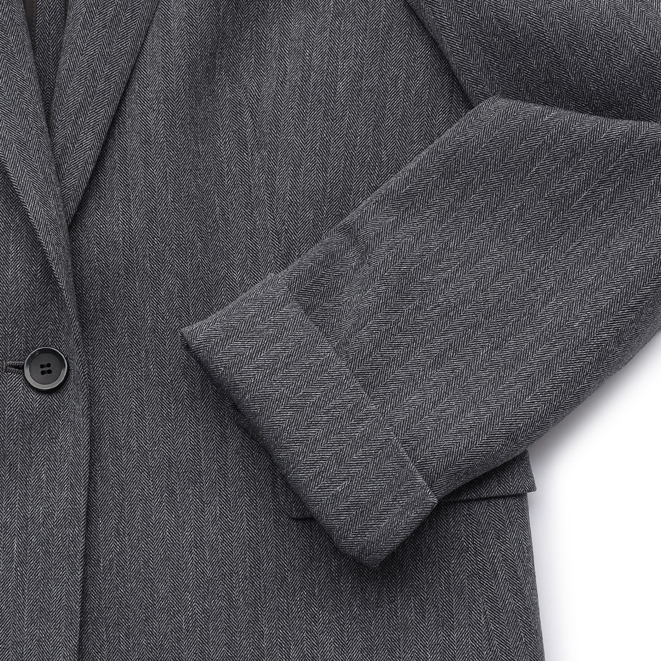 Tweed-Like鱼骨纹 Tailored外套 -灰