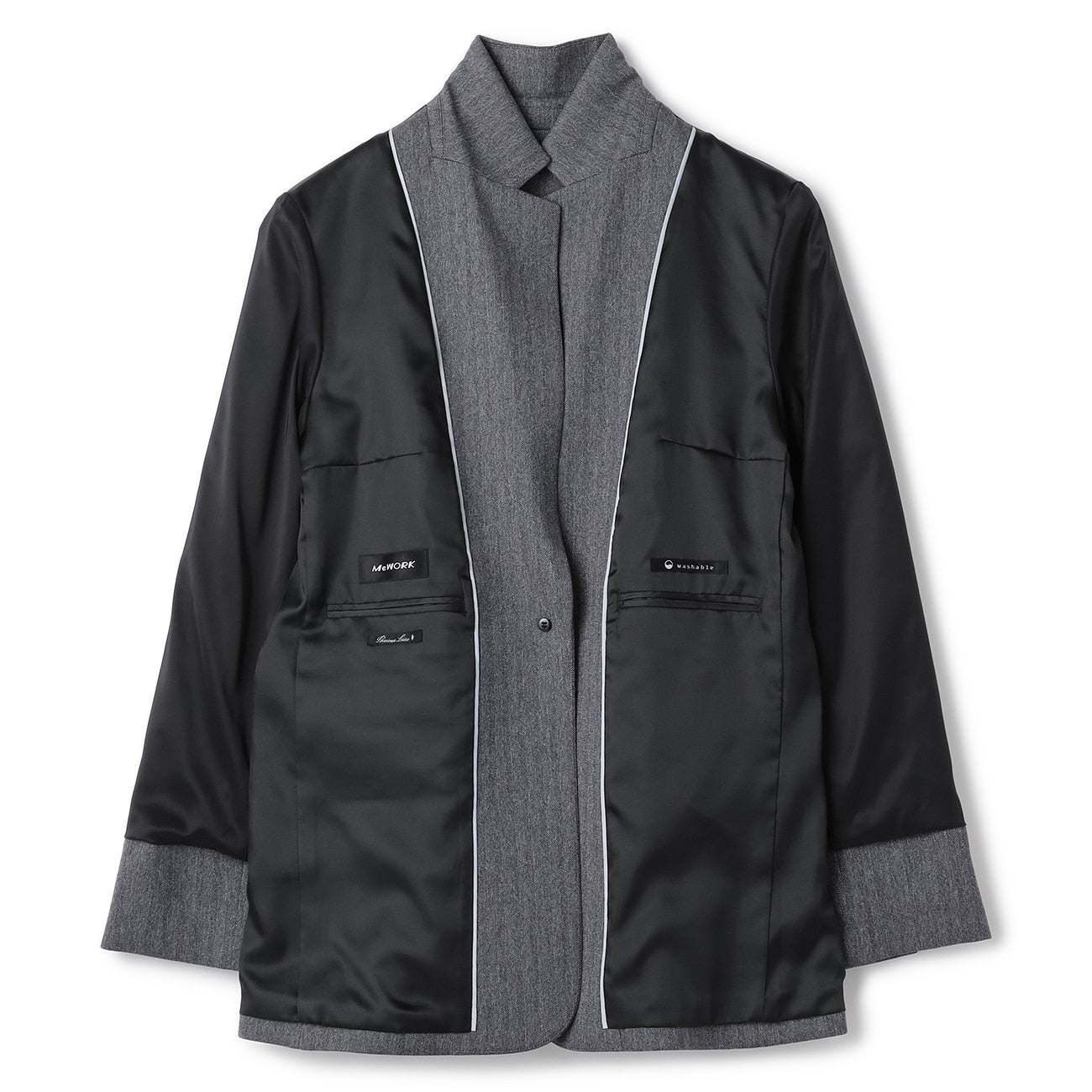 Tweed-Like鱼骨纹 Tailored外套 -灰