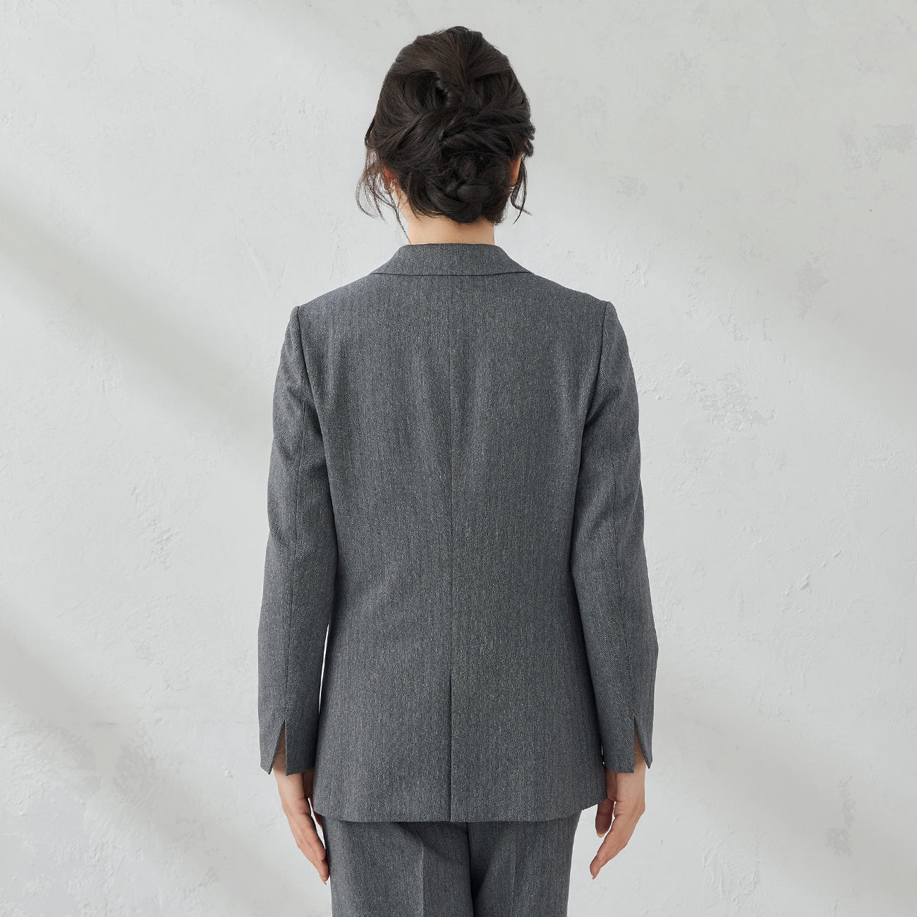 Tweed-Like鱼骨纹 Tailored外套 -灰
