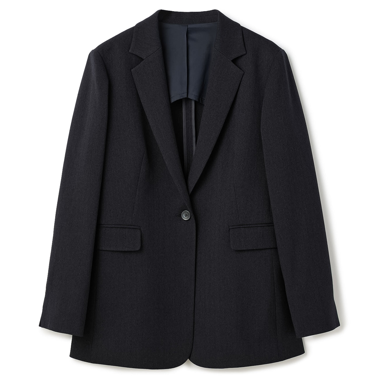 Tweed-Like鱼骨纹 Tailored外套 -深蓝