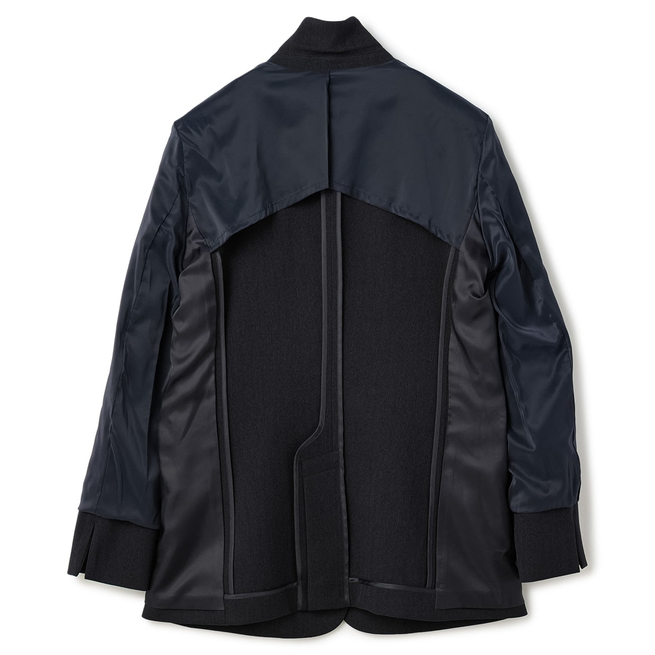 Tweed-Like鱼骨纹 Tailored外套 -深蓝