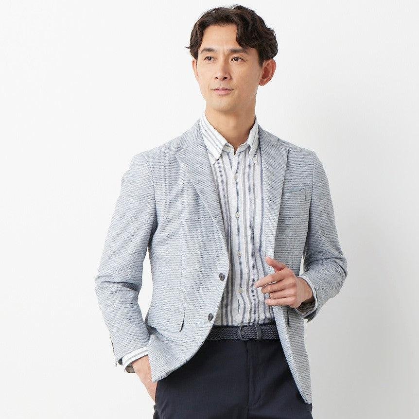 Bishu Japanese Linen Blend Knit Jacket - Gray_01
