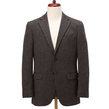 Bishu Wool Dark Brown Houndstooth Pattern Knit Jacket_04