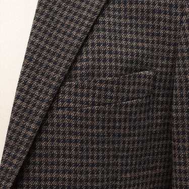 Bishu Wool Dark Brown Houndstooth Pattern Knit Jacket_06