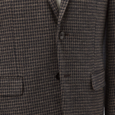 Bishu Wool Dark Brown Houndstooth Pattern Knit Jacket_07