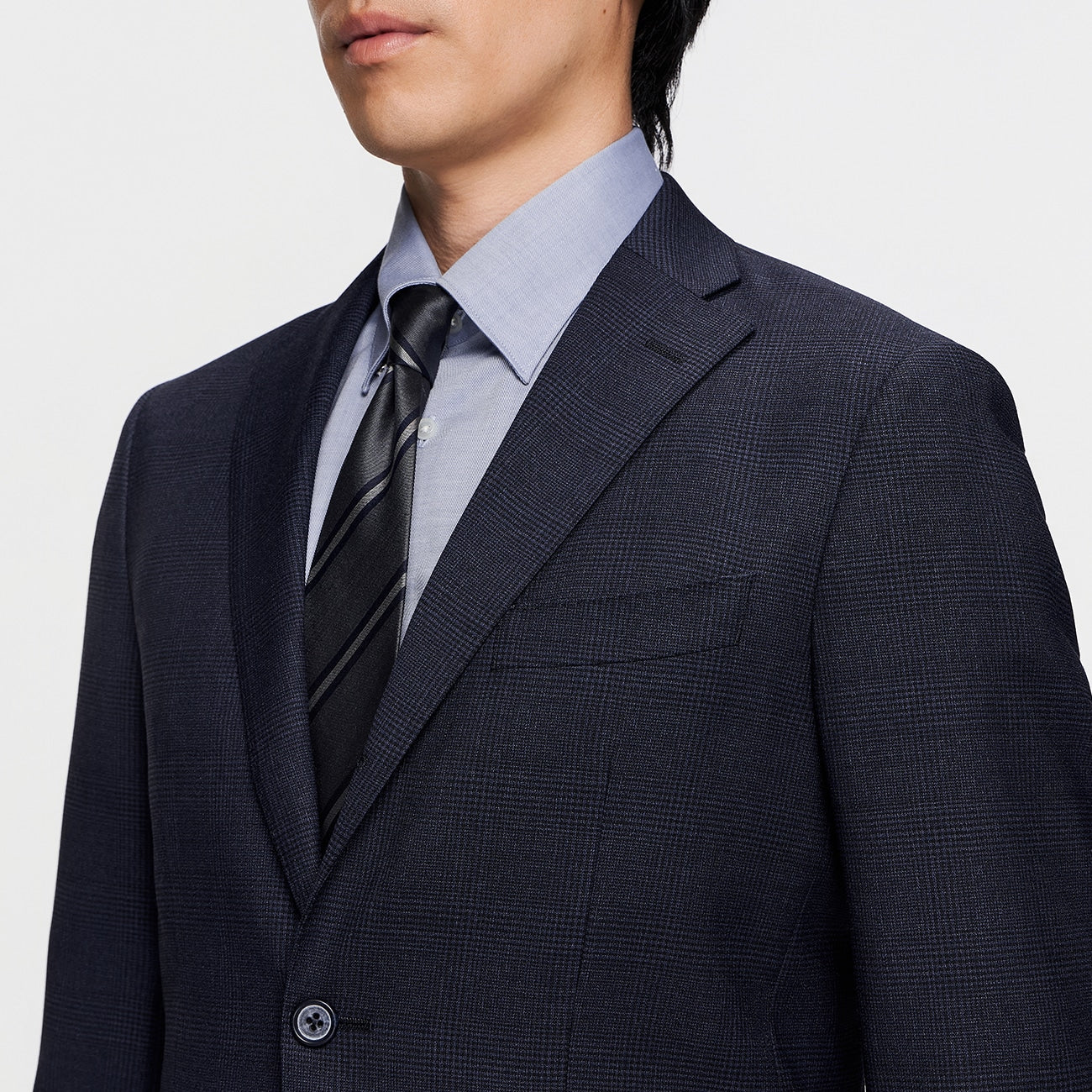 REDA 弹力格纹外套  深蓝