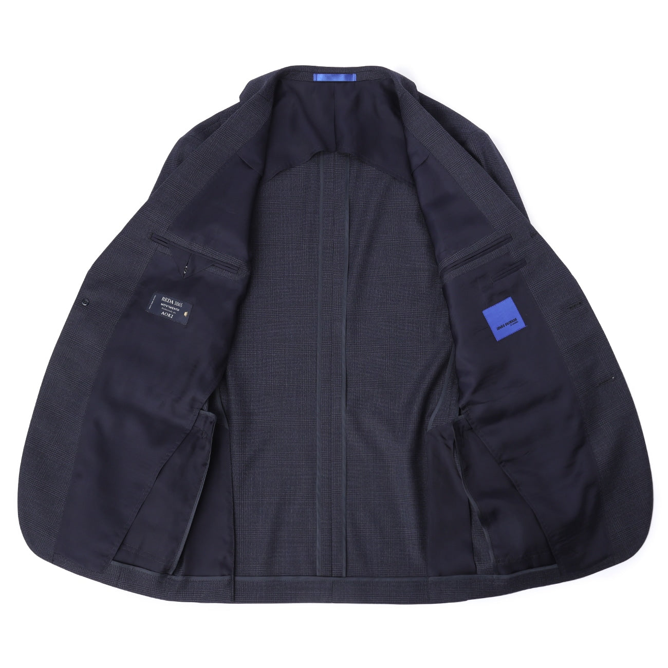 REDA 弹力格纹外套  深蓝