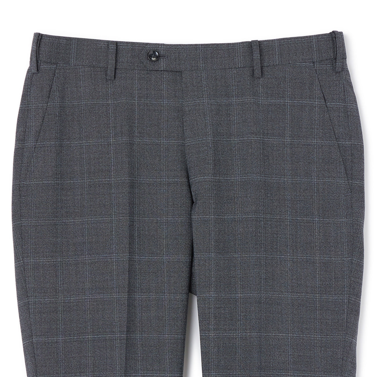 Washable Non-iron Tapered Windowpane Dress Pants - Medium Gray_03
