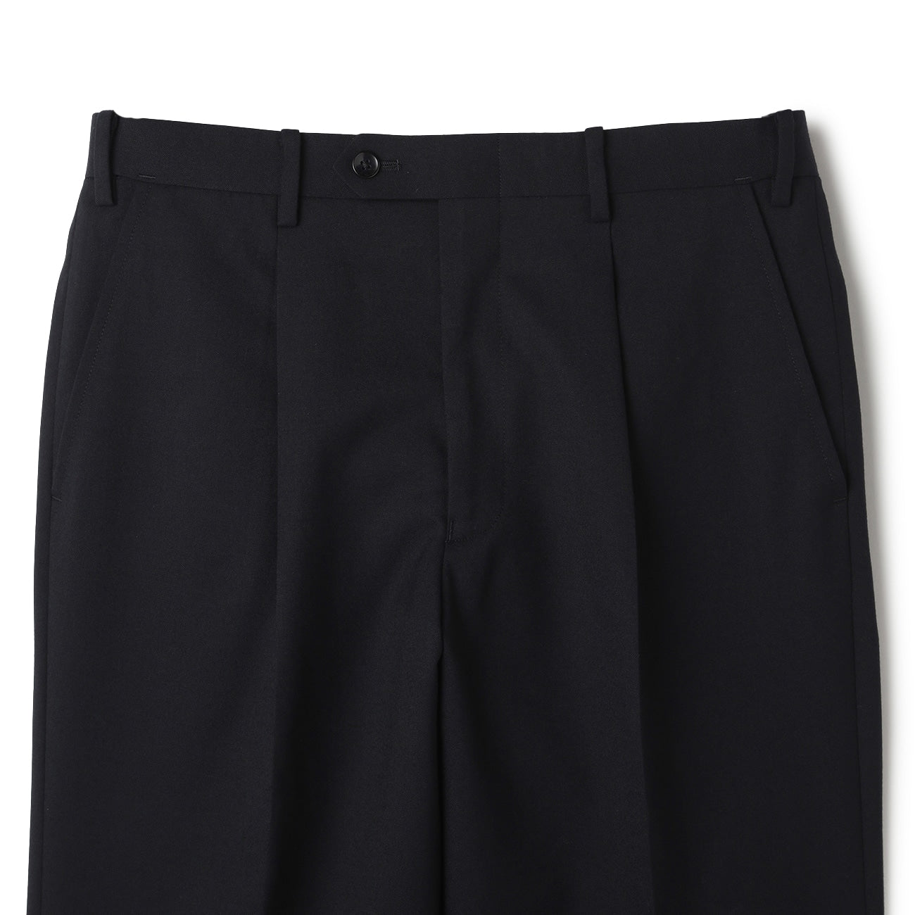 Washable Stretch Milled Wool Blend Single Pleat Pants_03