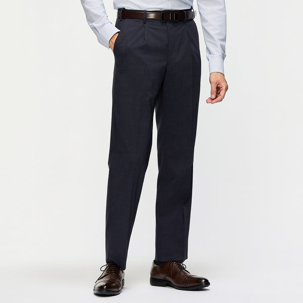 SUPER Aircool Non-Iron Stretch Houndstooth Single-Pleated Pants