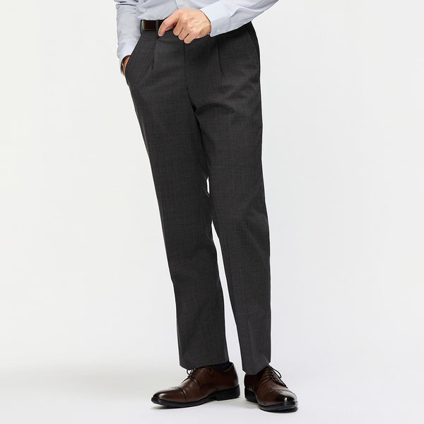 SUPER Aircool Non-Iron Stretch Houndstooth Single-Pleated Pants