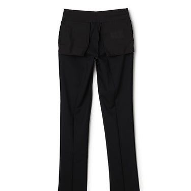 Washable Non-iron Stretch Wool-like Tapered Pants - Navy -13