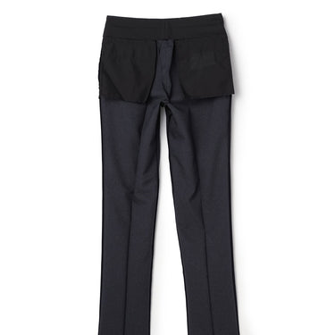 Washable Non-iron Stretch Wool-like Tapered Pants - Navy -09